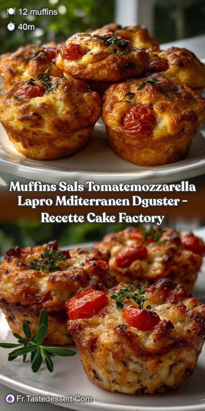 Muffins Sals TomateMozzarella LApro Mditerranen Dguster - Recette Cake Factory