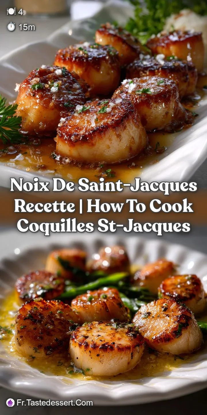 Close-up of a perfectly seared scallop, showcasing its glistening crust and tender, translucent interior. Hints of color f...