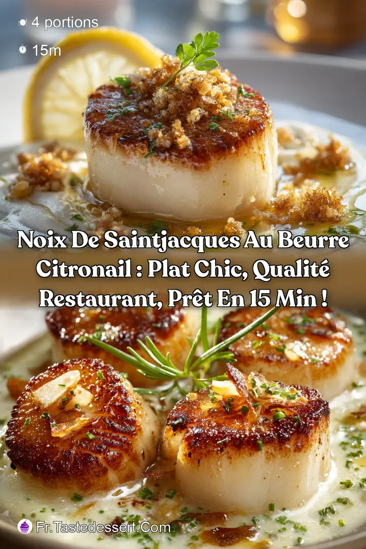 Noix de SaintJacques au Beurre CitronAil : Plat chic qualit&eacute; restaurant pr&ecirc;t en 15 min !