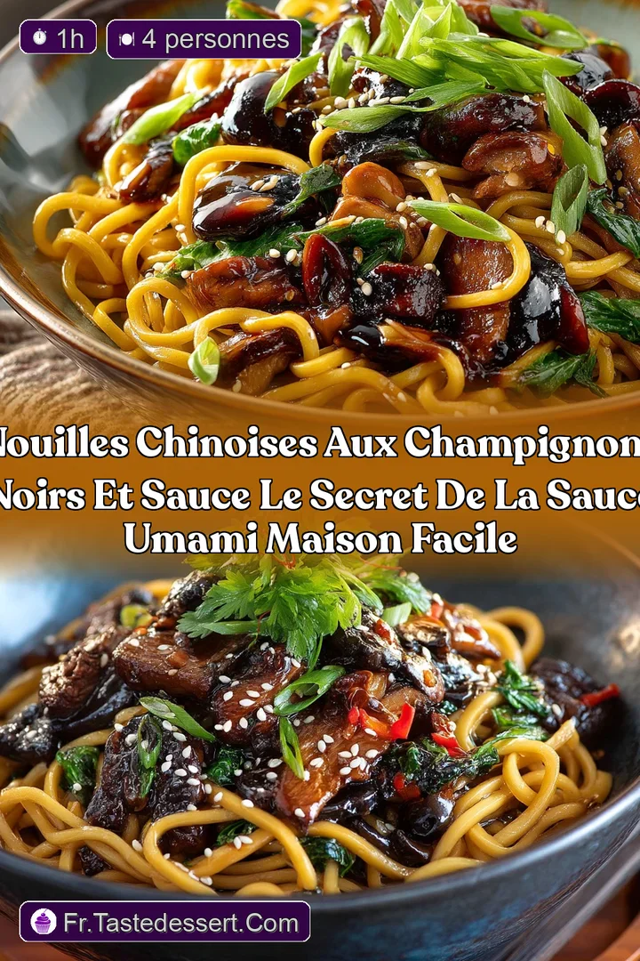 Nouilles chinoises aux champignons noirs et sauce Le secret de la sauce Umami maison facile
