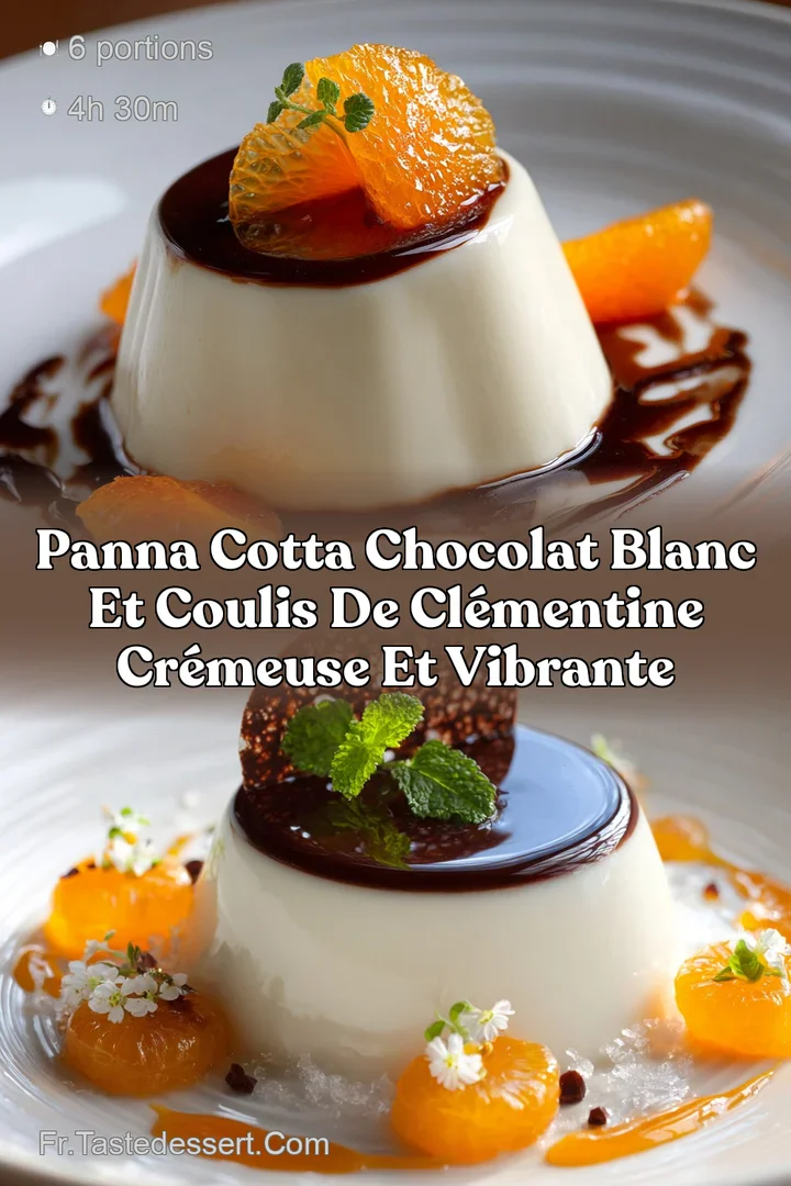 Panna cotta chocolat blanc et coulis de cl&eacute;mentine Cr&eacute;meuse et vibrante