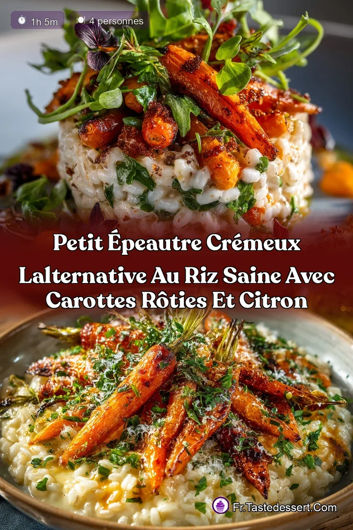 Petit &Eacute;peautre Cr&eacute;meux Lalternative au riz saine avec carottes r&ocirc;ties et citron