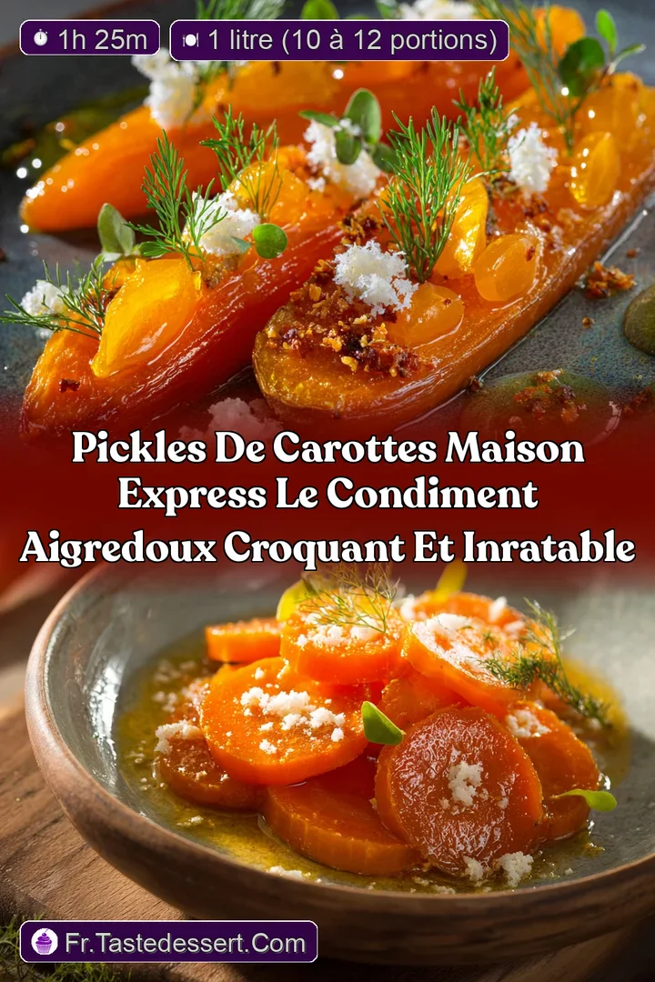 Pickles de Carottes Maison Express Le Condiment AigreDoux Croquant et Inratable