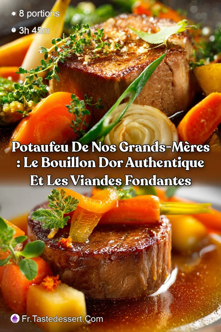 Potaufeu de nos grands-m&egrave;res : Le bouillon dor authentique et les viandes fondantes
