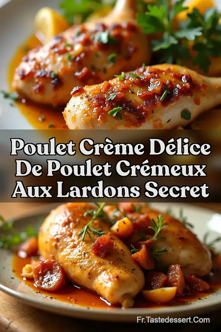 Poulet Cr&egrave;me D&eacute;lice de Poulet Cr&eacute;meux aux Lardons Secret