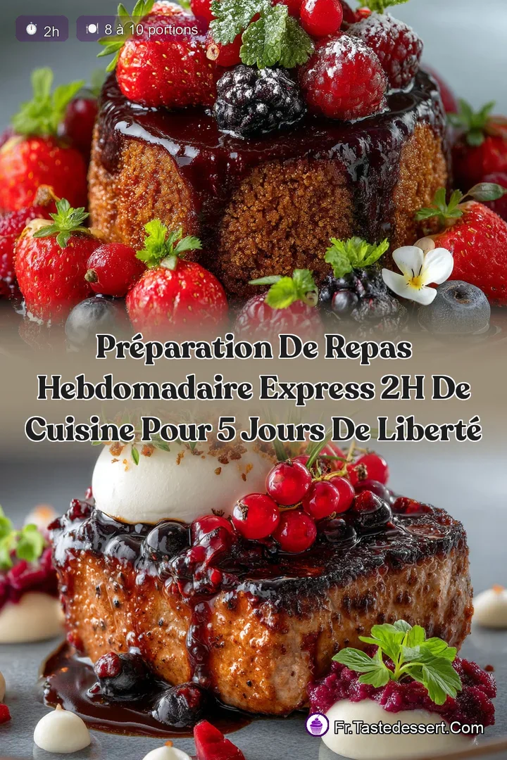 Pr&eacute;paration de Repas Hebdomadaire Express 2h de cuisine pour 5 jours de libert&eacute;