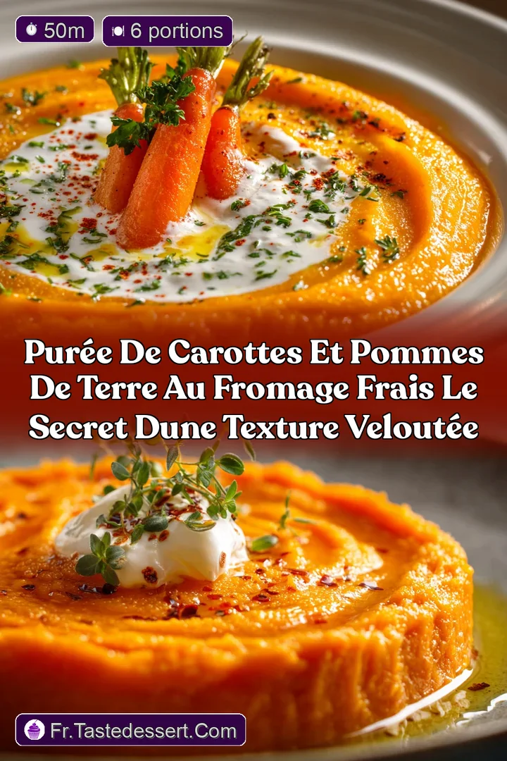 Pur&eacute;e de Carottes et Pommes de Terre au Fromage Frais Le secret dune texture velout&eacute;e