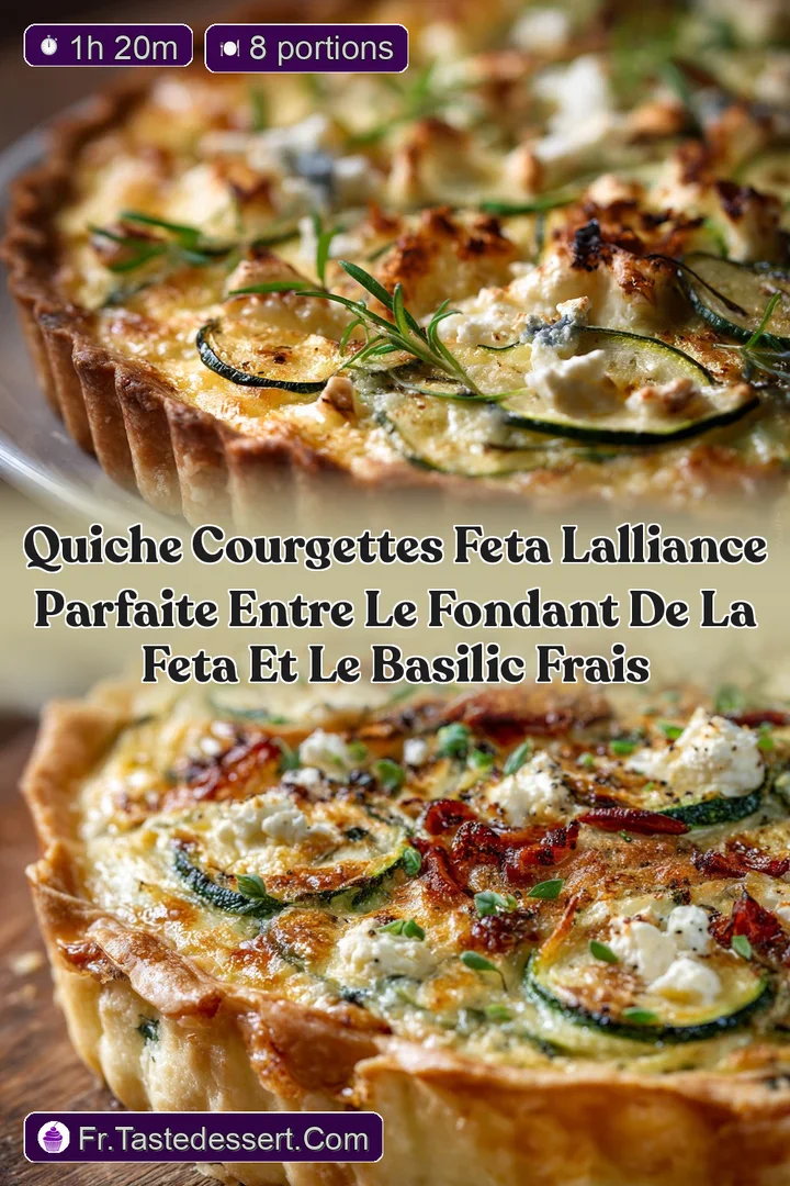 Quiche Courgettes Feta Lalliance parfaite entre le fondant de la Feta et le basilic frais