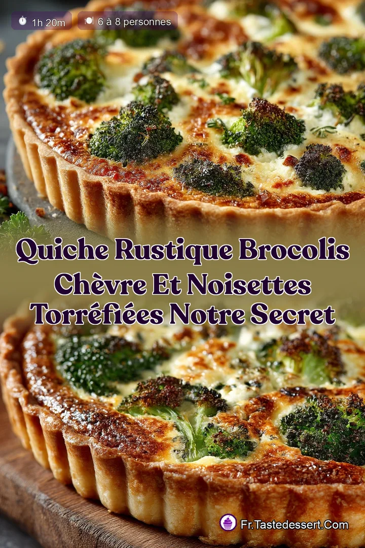 Quiche Rustique Brocolis Ch&egrave;vre et Noisettes Torr&eacute;fi&eacute;es Notre Secret