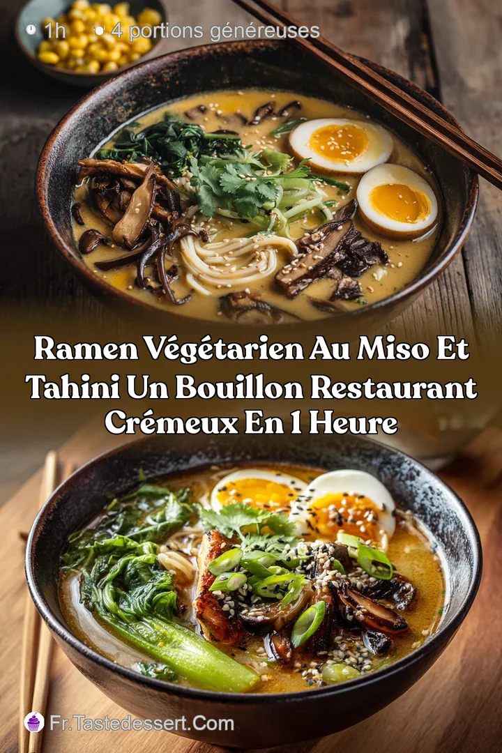 Ramen V&eacute;g&eacute;tarien au Miso et Tahini Un bouillon restaurant cr&eacute;meux en 1 heure