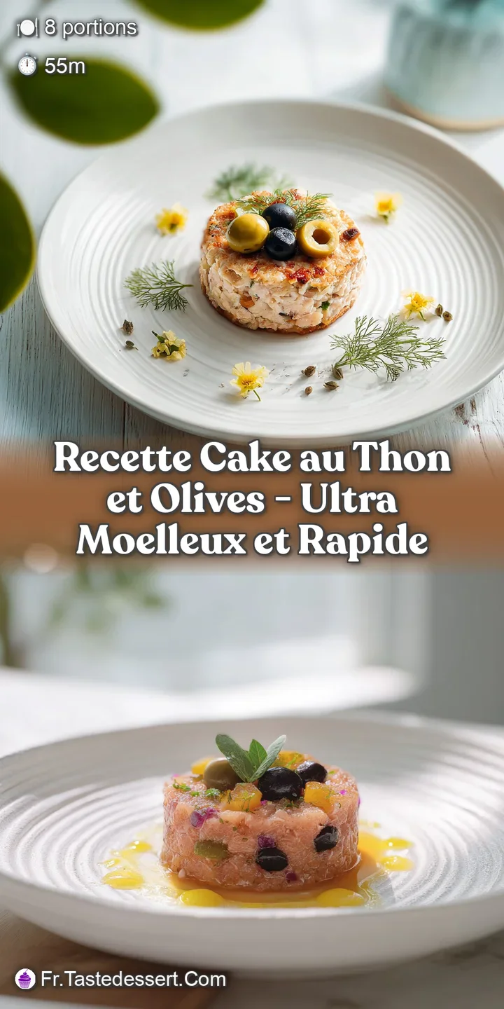 Close-up of a savory cake slice, highlighting the moist interior and plump green olives. A rustic texture with a golden-br...