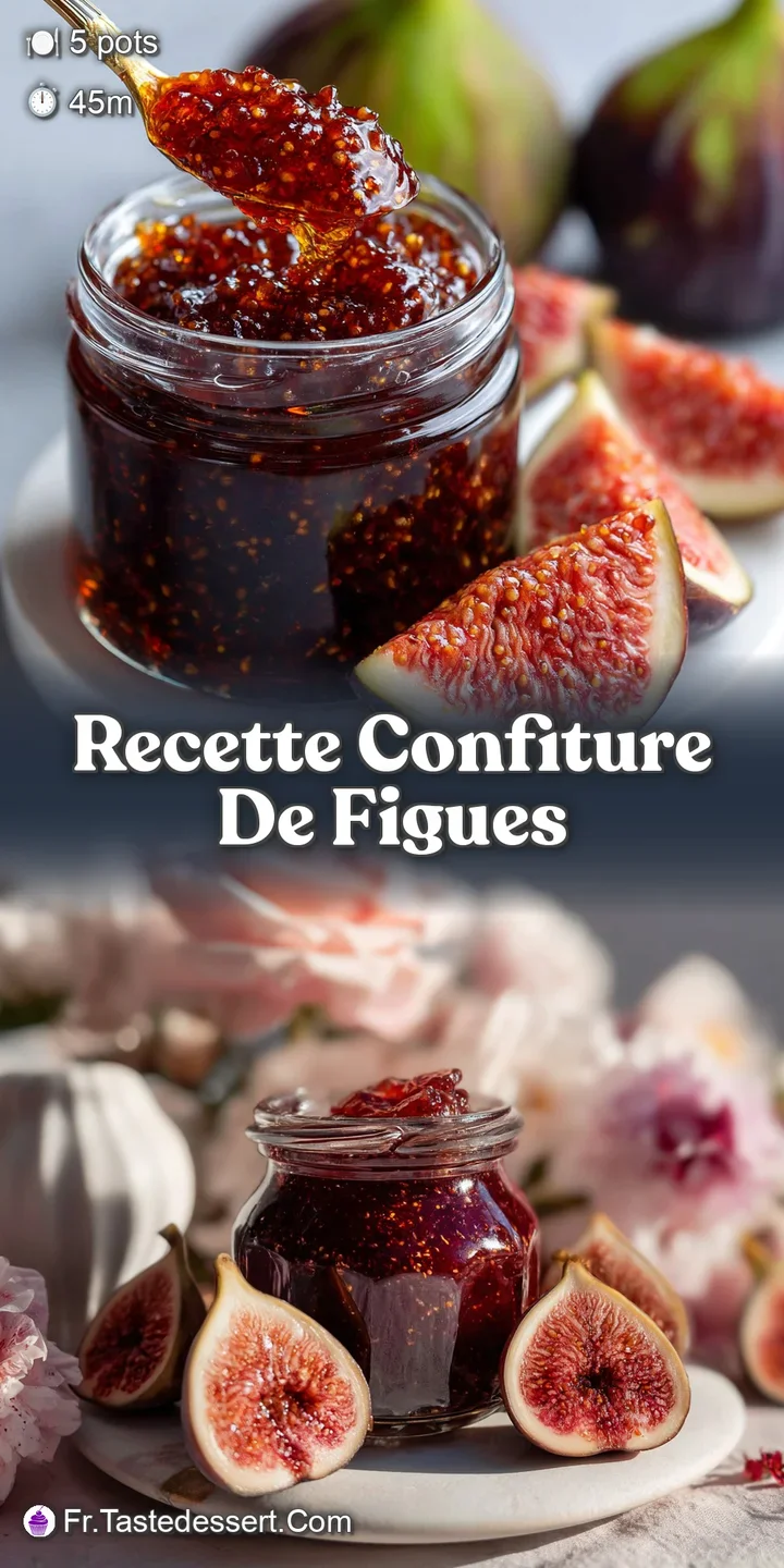 Close-up of chunky fig jam: sun-ripened figs bursting with syrupy sweetness. Captures rich textures and deep, inviting color.