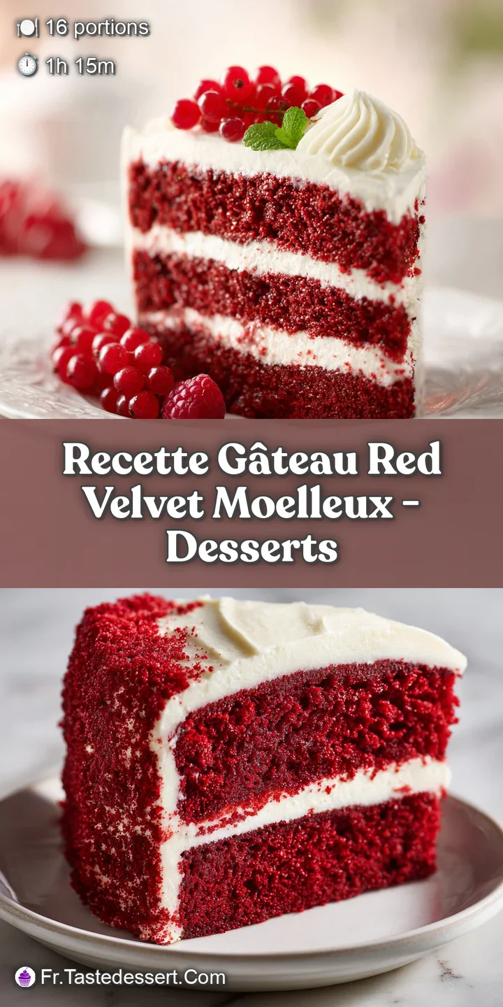Close-up reveals the moist, delicate crumb of red velvet cake. Swirls of cream cheese frosting add a sweet, tangy appeal. ...