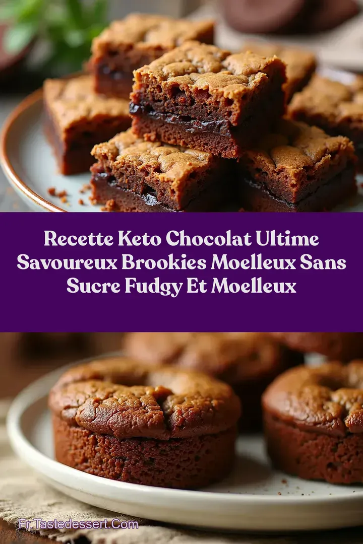 Recette Keto Chocolat Ultime Savoureux Brookies Moelleux Sans Sucre Fudgy et Moelleux