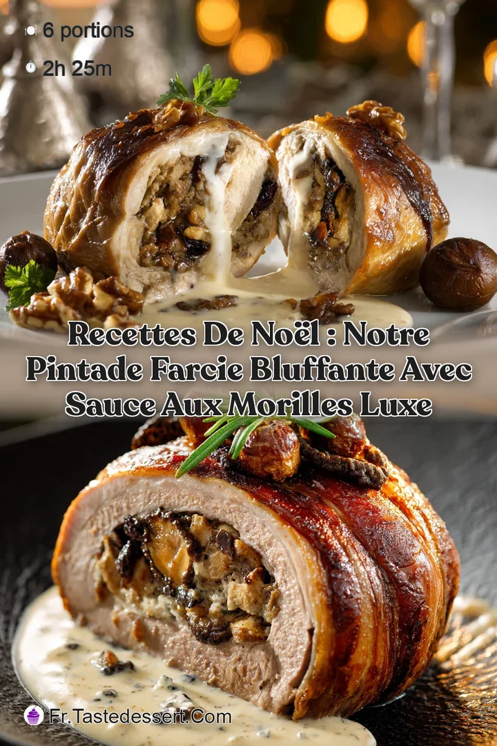 Recettes de No&euml;l : Notre pintade farcie bluffante avec sauce aux morilles luxe