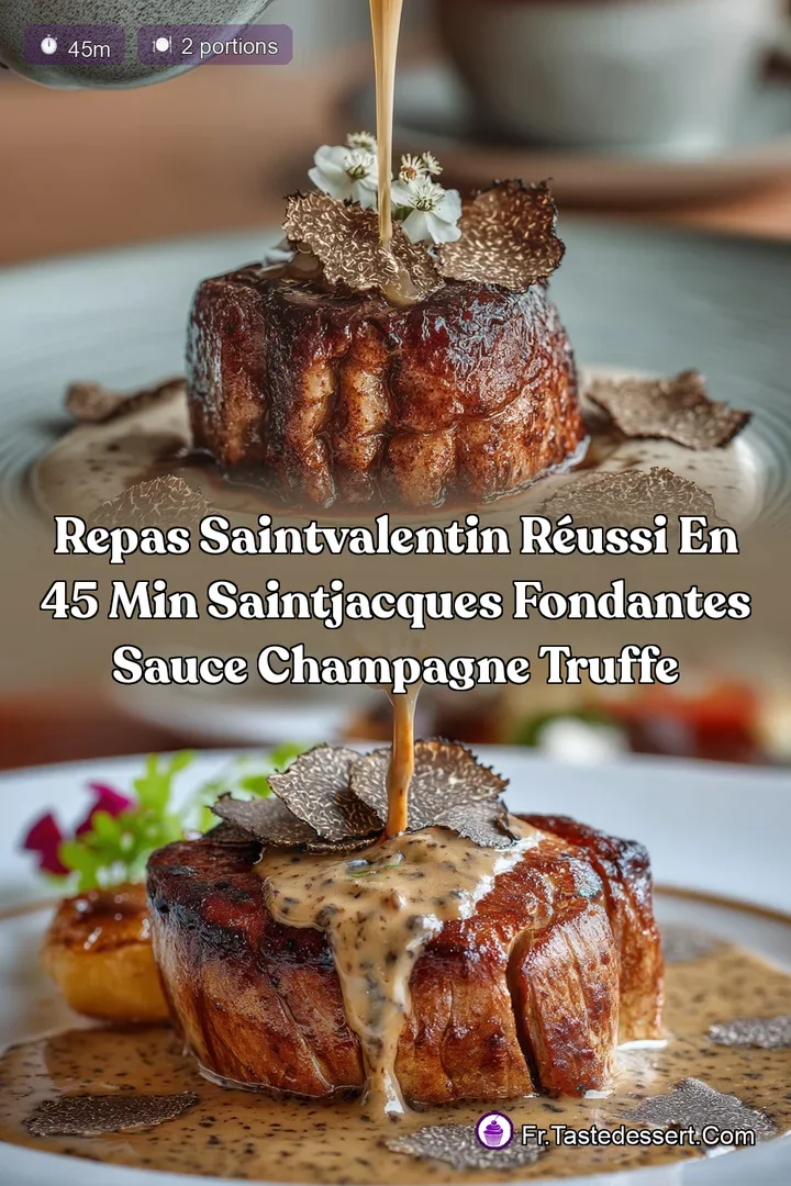 Repas SaintValentin r&eacute;ussi en 45 min SaintJacques fondantes Sauce Champagne Truffe