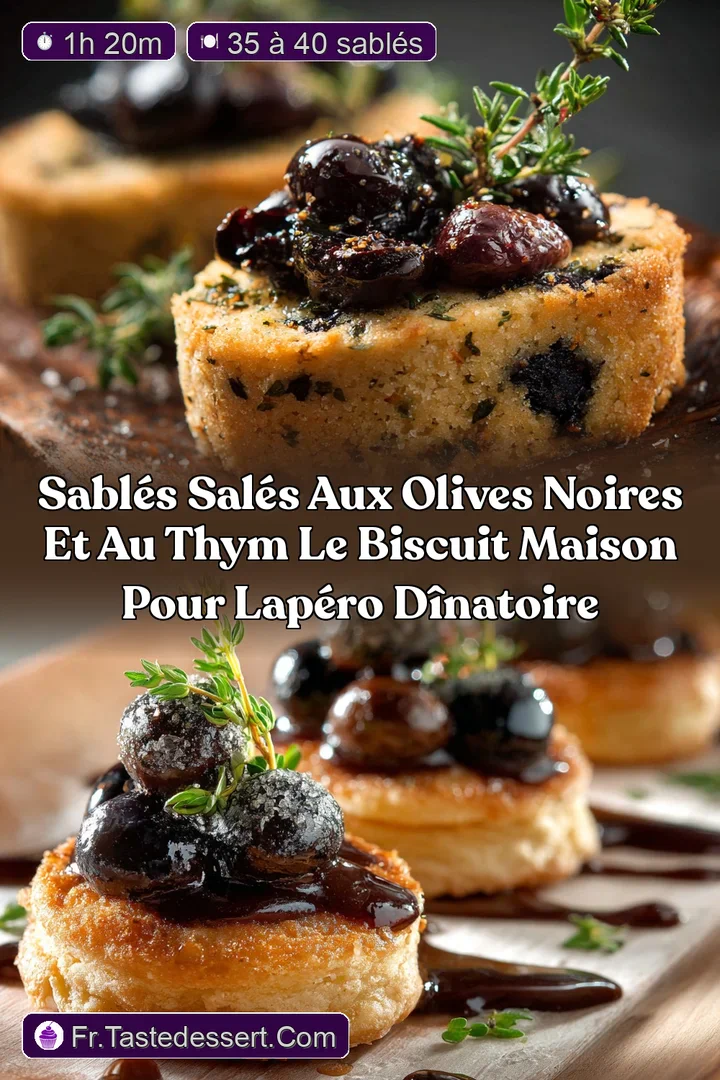 Sabl&eacute;s sal&eacute;s aux olives noires et au thym Le biscuit maison pour lAp&eacute;ro d&icirc;natoire