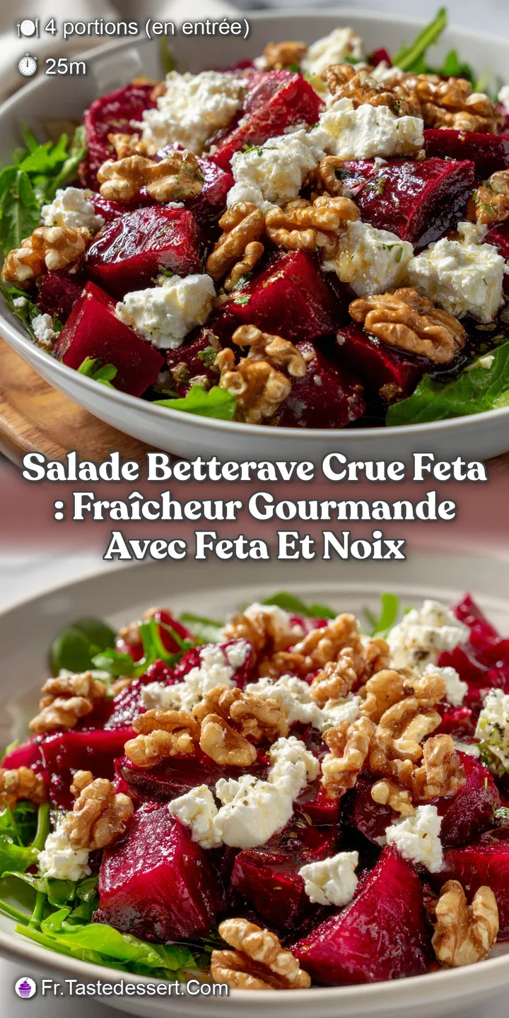 Salade betterave crue feta : Fra&icirc;cheur Gourmande avec Feta et Noix