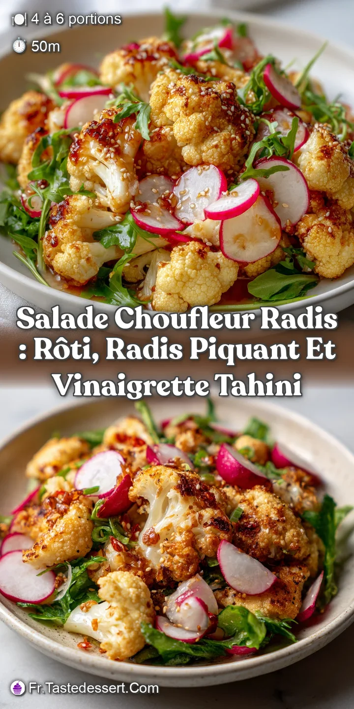 Salade Choufleur Radis : R&ocirc;ti Radis Piquant et Vinaigrette Tahini