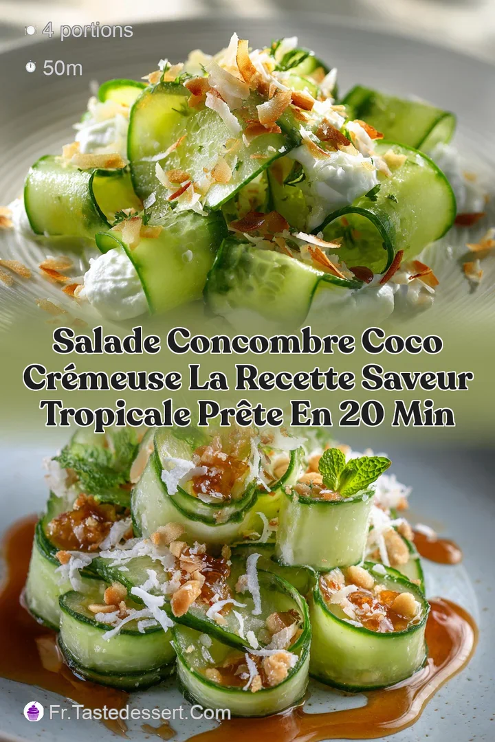 Salade concombre coco cr&eacute;meuse la recette saveur tropicale pr&ecirc;te en 20 min