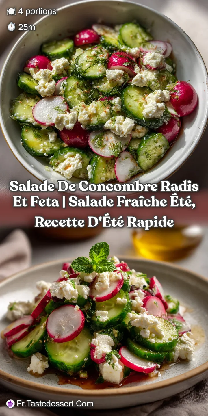 Salade De Concombre Radis Et Feta | Salade fra&icirc;che &eacute;t&eacute; Recette d &eacute;t&eacute; rapide