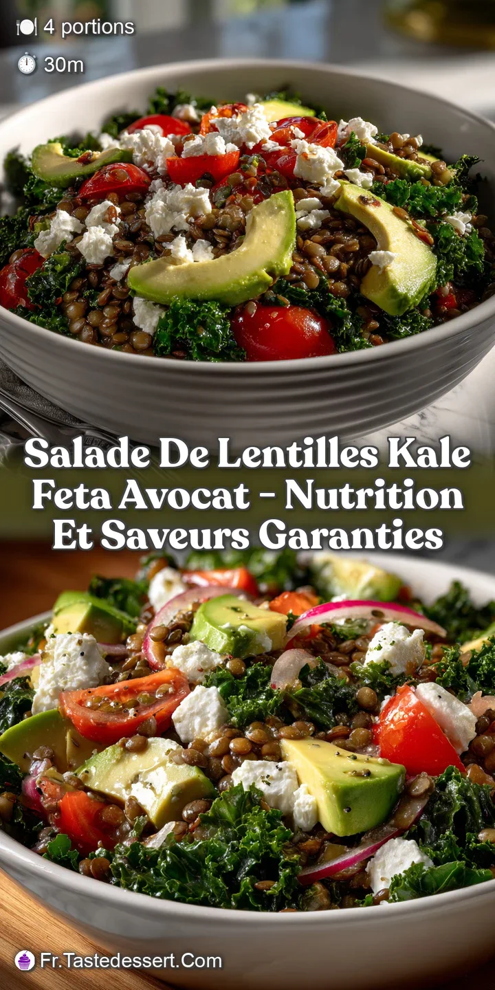 Salade De Lentilles Kale Feta Avocat - Nutrition et Saveurs Garanties