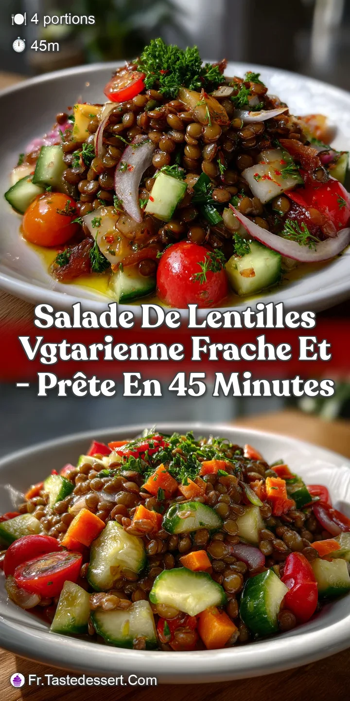 Close-up of glistening lentils, vibrant vegetables, and fresh herbs, inviting a taste with its appealing textures and arom...