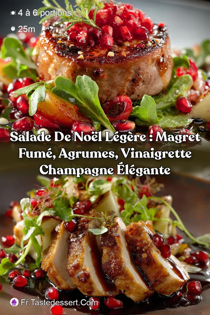 Salade de No&euml;l l&eacute;g&egrave;re : Magret Fum&eacute; Agrumes Vinaigrette Champagne &Eacute;l&eacute;gante