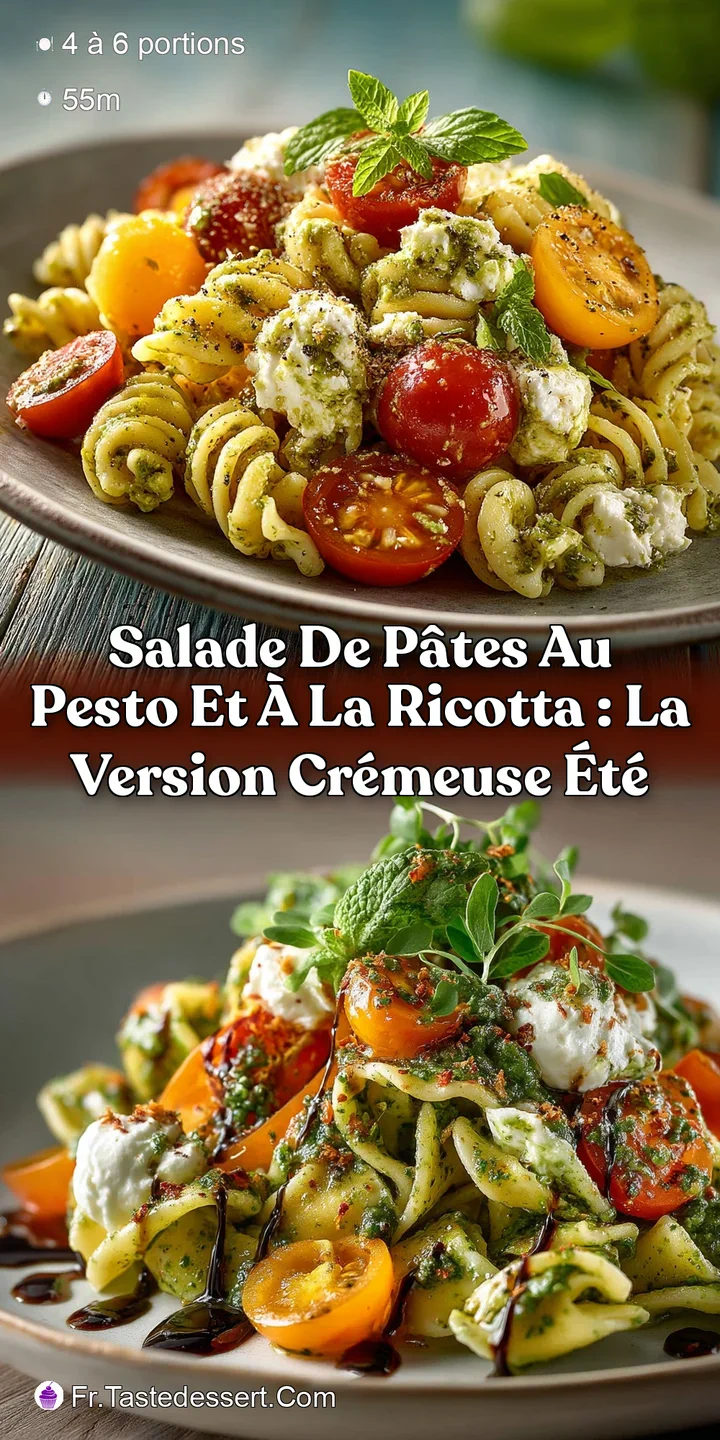 Salade de p&acirc;tes au pesto et &agrave; la ricotta : la version cr&eacute;meuse &eacute;t&eacute;