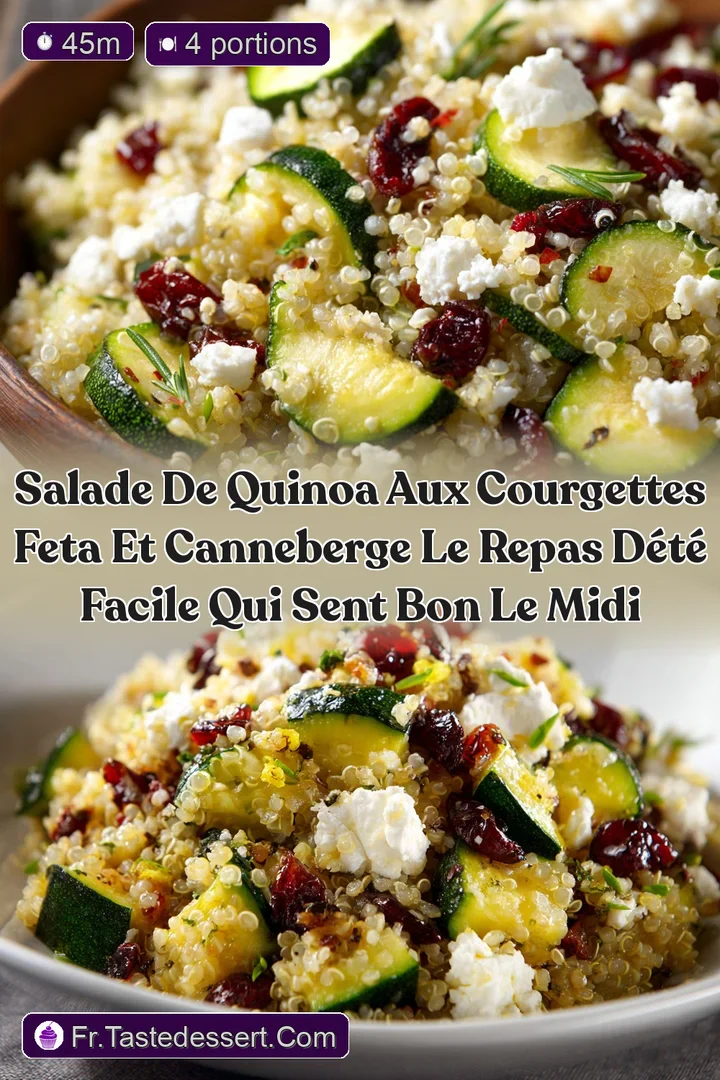 Salade de quinoa aux courgettes feta et canneberge Le Repas d&eacute;t&eacute; facile qui sent bon le Midi