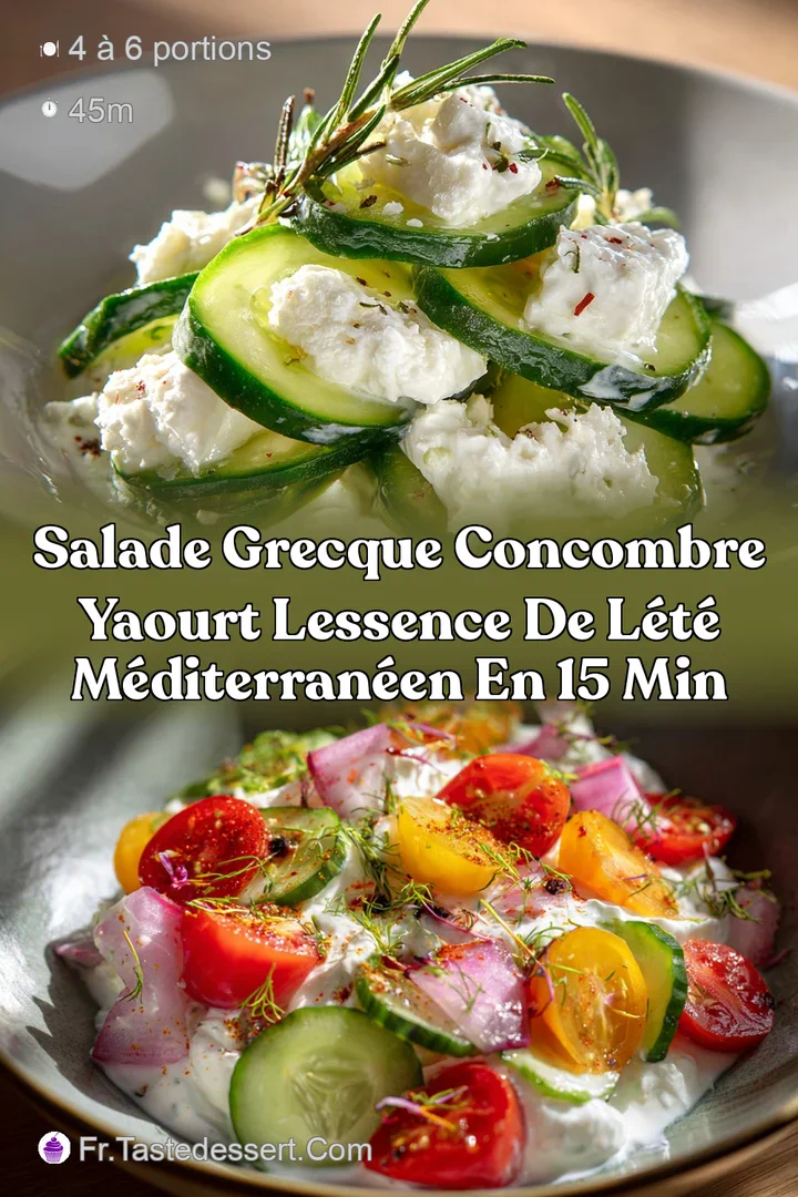 Salade grecque concombre yaourt Lessence de l&eacute;t&eacute; m&eacute;diterran&eacute;en en 15 min