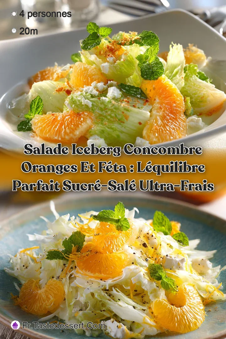 Salade iceberg concombre oranges et f&eacute;ta : L&eacute;quilibre parfait sucr&eacute;-sal&eacute; ultra-frais
