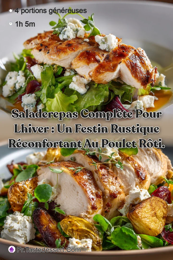 SaladeRepas Compl&egrave;te pour lHiver : Un festin rustique r&eacute;confortant au poulet r&ocirc;ti.
