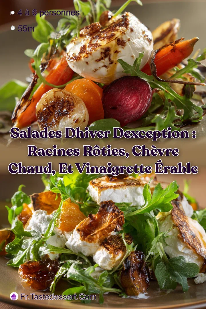 Salades dhiver dException : Racines R&ocirc;ties Ch&egrave;vre Chaud et Vinaigrette &Eacute;rable