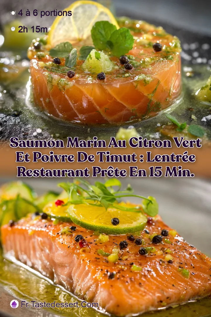 Saumon marin au citron vert et poivre de Timut : lentr&eacute;e restaurant pr&ecirc;te en 15 min.