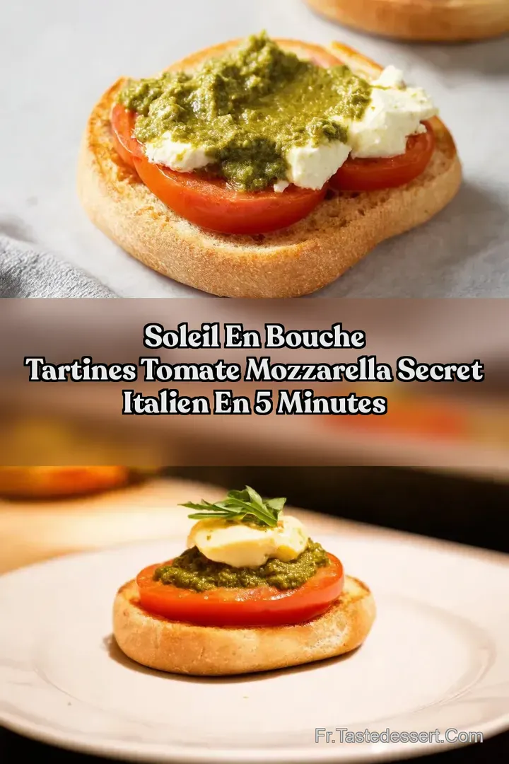 Soleil en Bouche Tartines tomate mozzarella Secret Italien en 5 Minutes