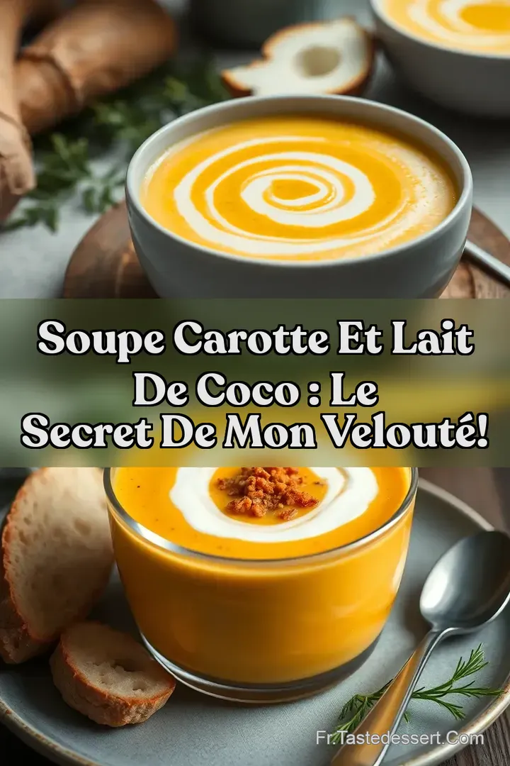 Soupe Carotte et Lait de Coco : Le Secret de mon Velout&eacute;!