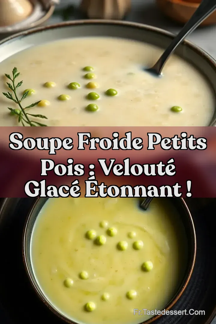Soupe Froide Petits Pois : Velout&eacute; Glac&eacute; &Eacute;tonnant !