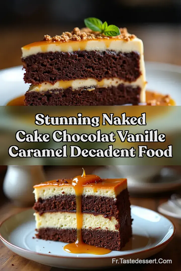 Stunning Naked Cake Chocolat Vanille Caramel Decadent Food