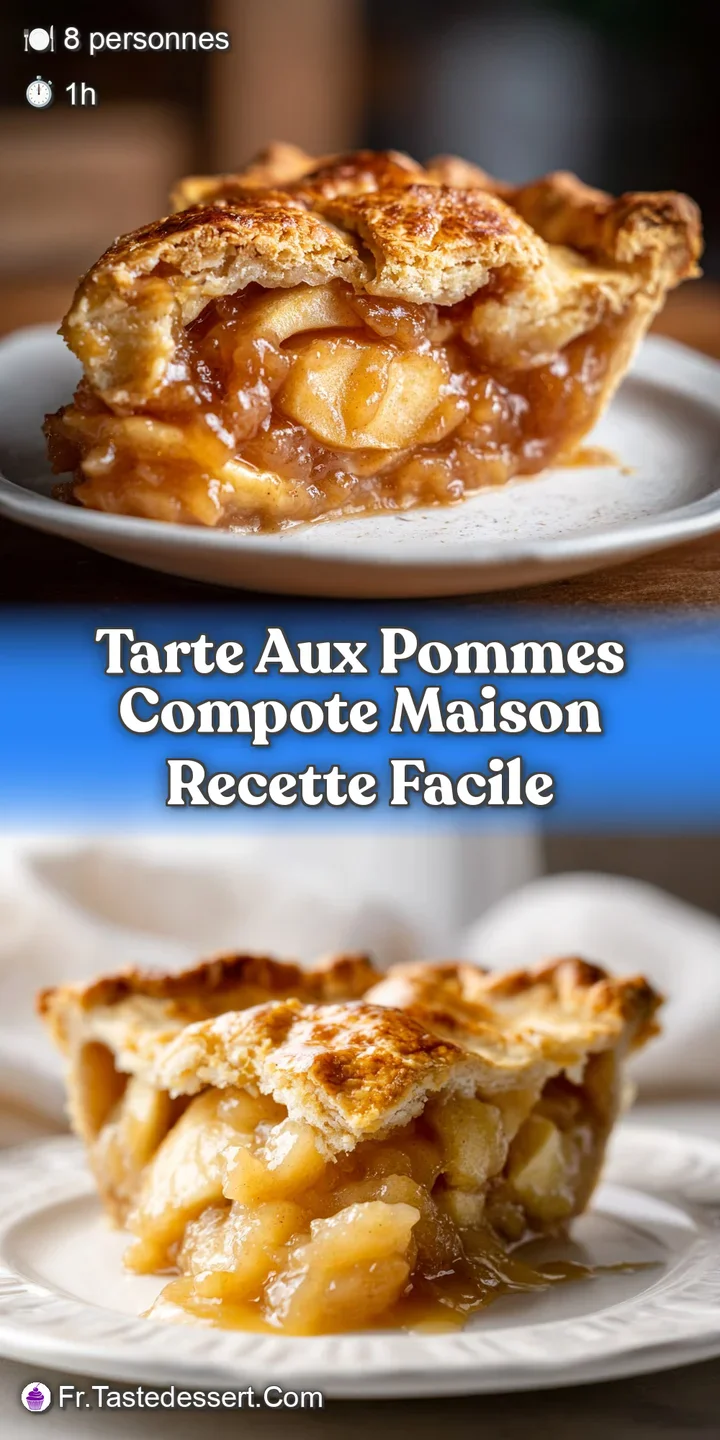 Close-up of a homemade apple tart showcasing the soft, caramelized apples and a flaky, buttery crust with slightly crisp e...