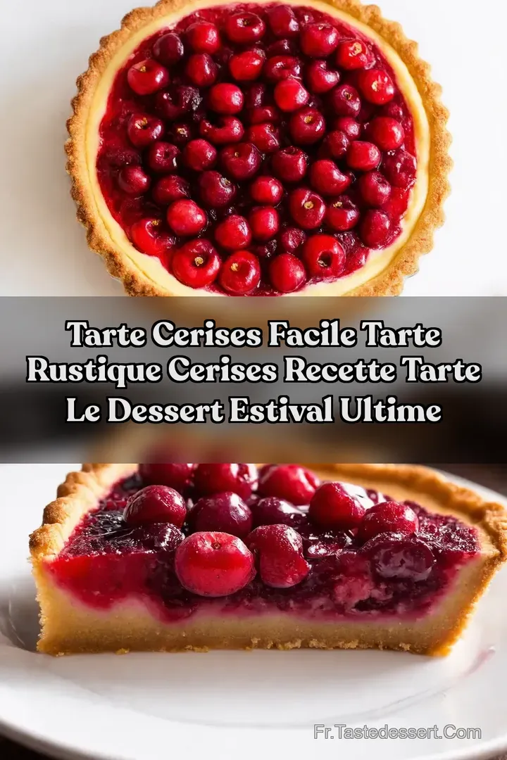 Tarte Cerises Facile tarte rustique cerises recette tarte Le Dessert Estival Ultime