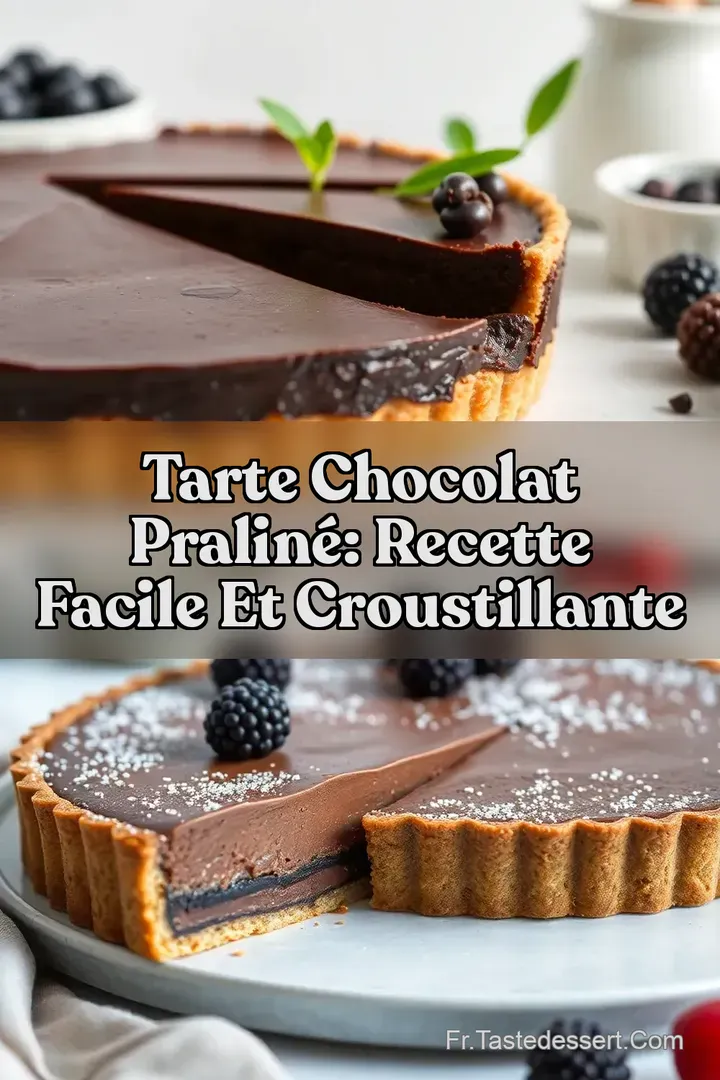 Tarte chocolat pralin&eacute;: Recette Facile et Croustillante