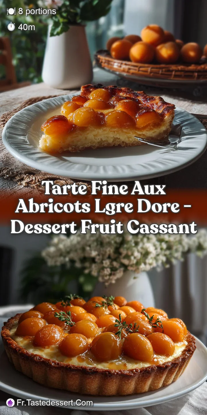 Tarte Fine aux Abricots Lgre Dore - Dessert Fruit Cassant