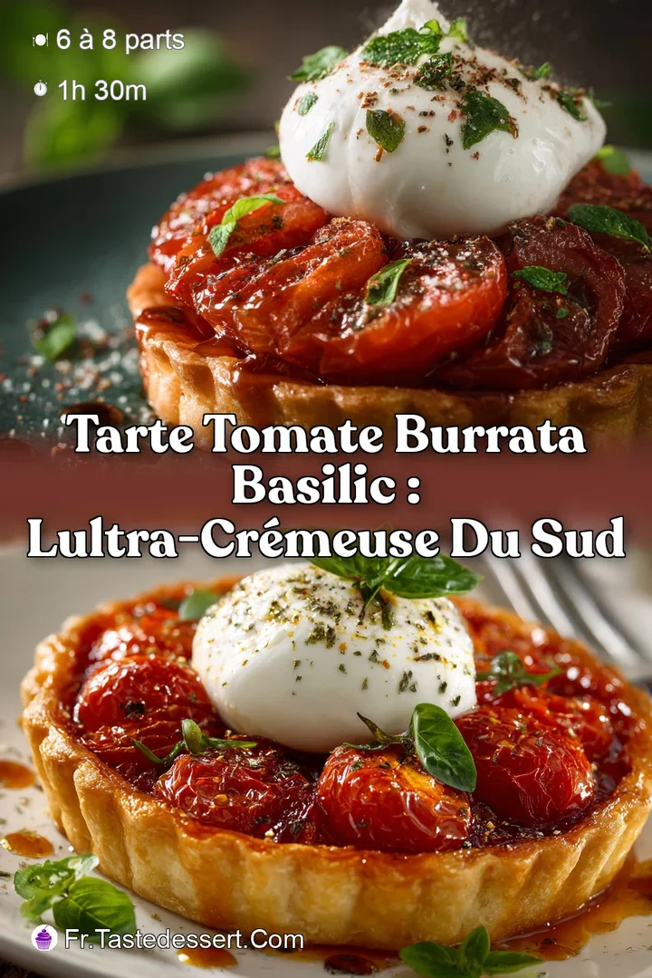 Tarte Tomate Burrata Basilic : LUltra-Cr&eacute;meuse du Sud