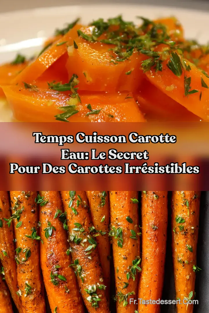 Temps Cuisson Carotte Eau: Le Secret Pour des Carottes Irr&eacute;sistibles