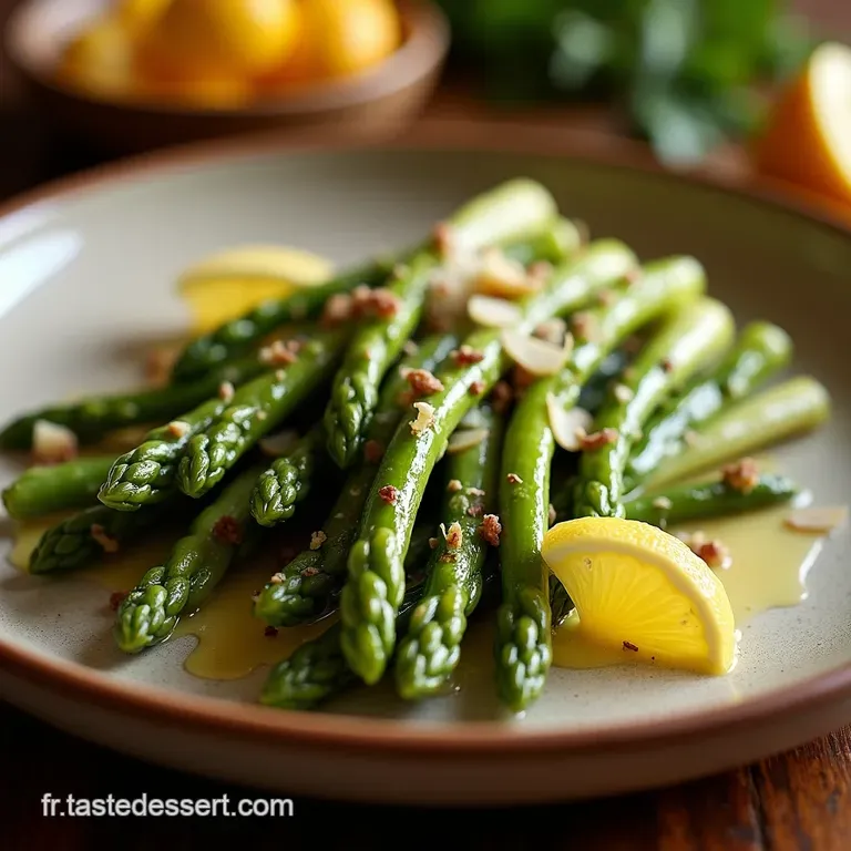 Les Joyaux Verts Du Printemps Asperges Grill&eacute;es Express Citron Confit Et Nuage De Parmesan presentation