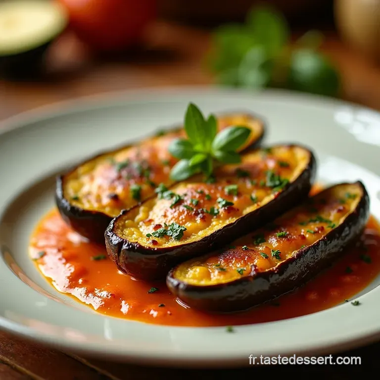 Aubergines R&ocirc;ties Au Four &Agrave; La Proven&ccedil;ale presentation