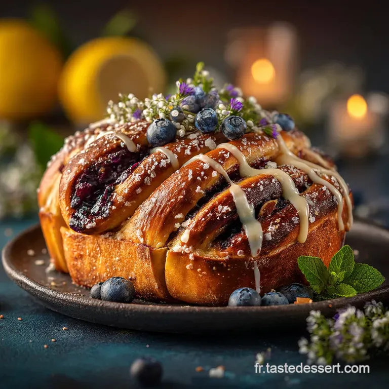 La Babka Citronmyrtille Vegan L&eacute;clat Du Go&ucirc;ter presentation