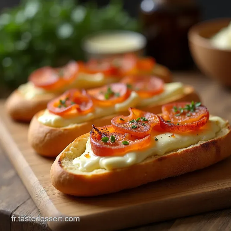 Baguettes Rustiques Gratin&eacute;es aux Lardons et Fromage Fondant