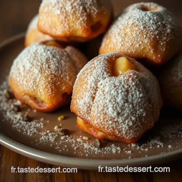 Beignets Chocolat-Pistache: Un D&eacute;lice Parisien presentation